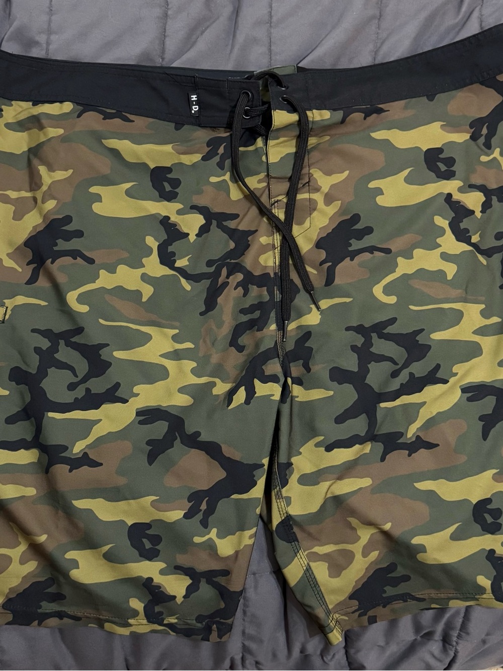 Harley-Davidson Green and Black Camo Board Shorts